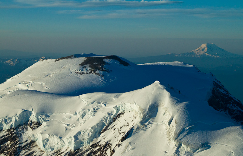 Summit Plateau Of Mount Rainier And Mount Adams